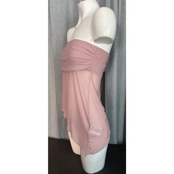 Urban Outfitters UO NWT Y2K Asymmetrical Sheer Tube Top Pink Small - Picture 5 of 16